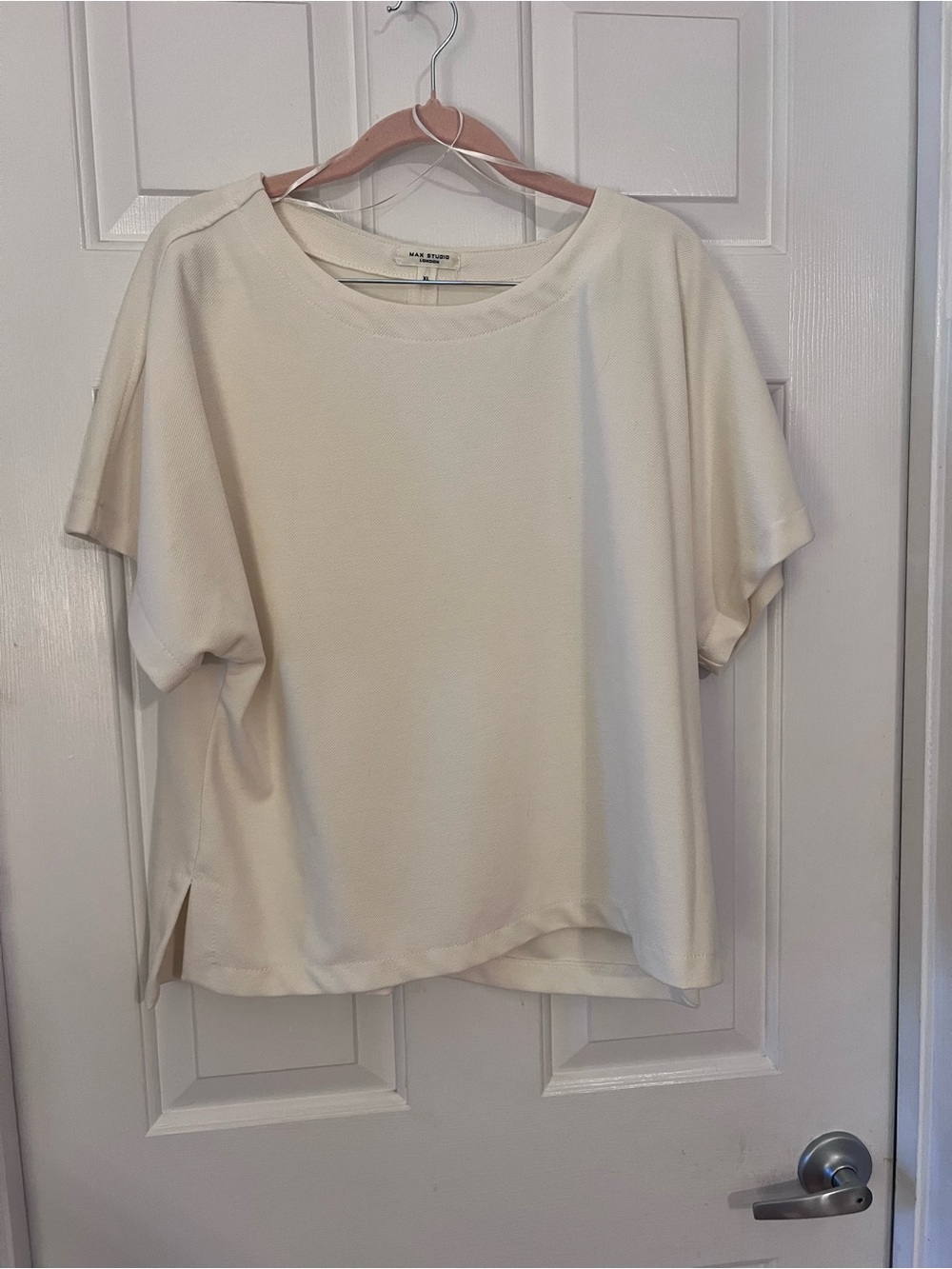 Max Studio Cream two piece pant set.